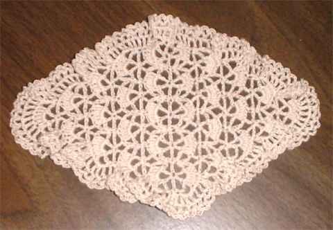 Crochet Ruffled Diamond Doily