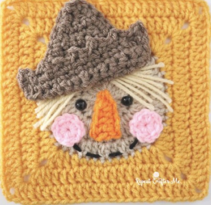 Crochet Scarecrow Square (Free Pattern)