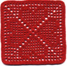 Crochet Granny’s Heart Filet Motif