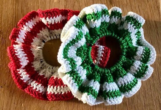 Crochet Christmas Scrunchies