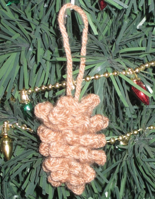 Crochet Pinecone Ornament