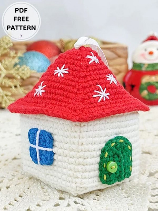 Crochet Little House Ornament