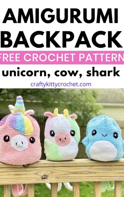 Softie Animal Backpacks (Free Crochet Pattern)