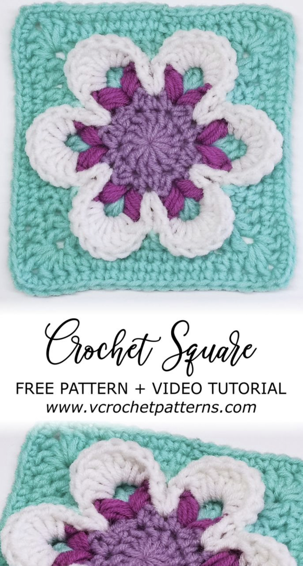 3D Flower Crochet Granny Square Pattern (FREE) – FREE CROCHET PATTERN ...