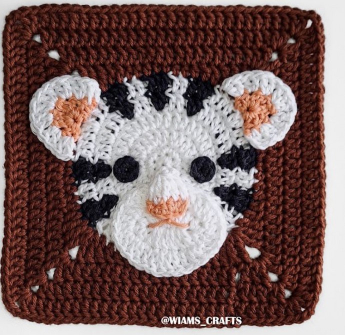 Free Crochet Pattern: Year of the Tiger Granny Square