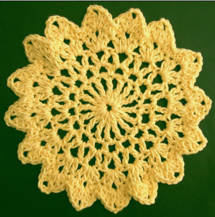 Crochet Sunflower Dishcloth