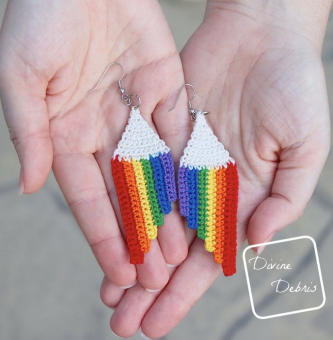 Get Colorful with the Free Cascade Rainbow Earrings Crochet Pattern