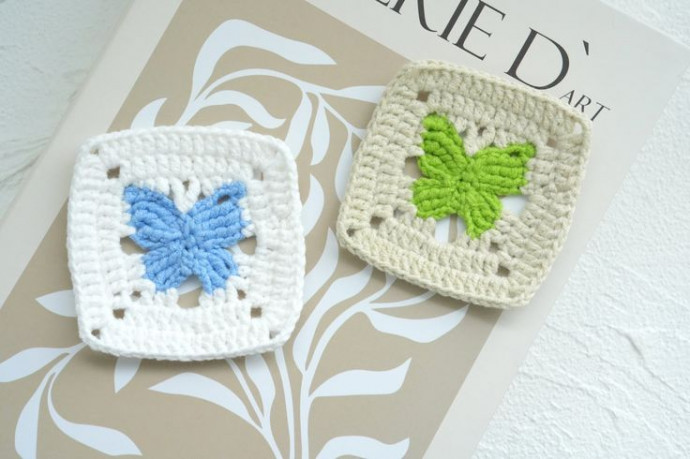 Crochet Butterfly Granny Square