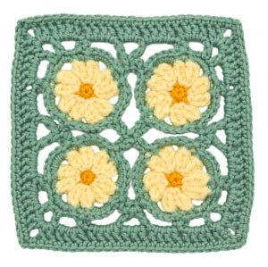Crochet Floral Block Dishcloth