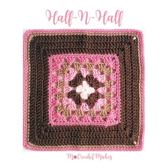 Crochet Half-N-Half Afghan Square