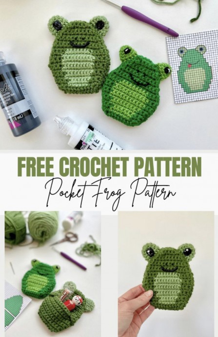 Adorable Crochet Frog Gift Pocket - Free Pattern