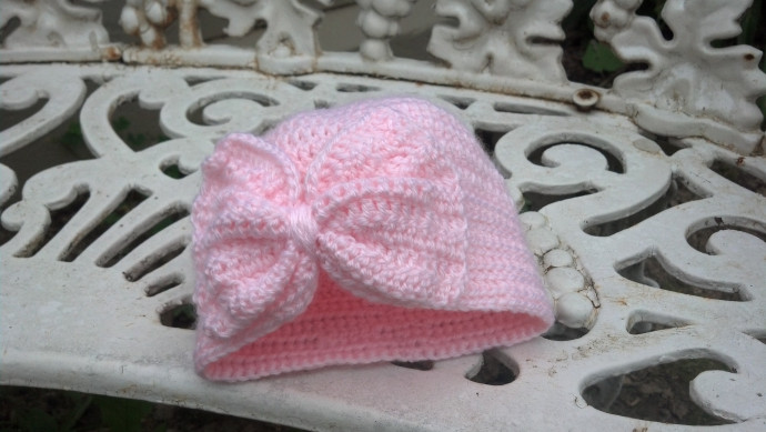 Crochet Baby Turban Hat with a Bow