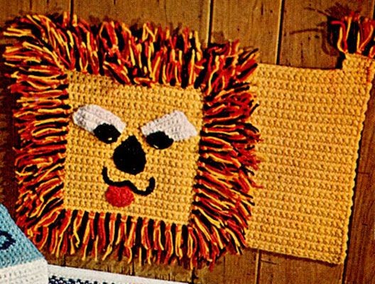 Crochet Lion Rug or Wall Hanging