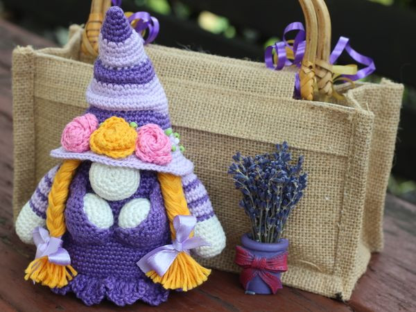 Crochet Lavender Gnome