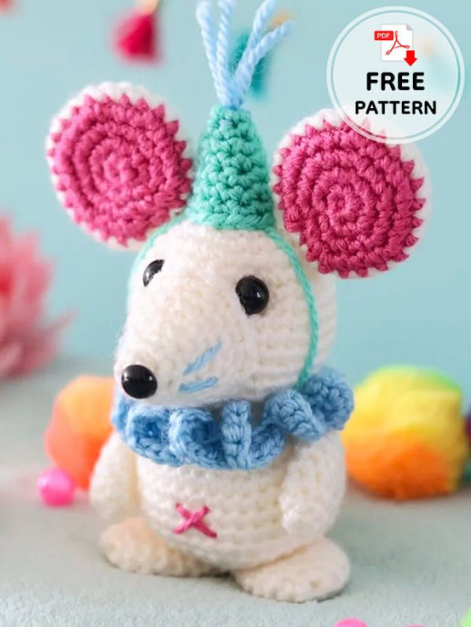 Crochet Birthday Party Mouse Amigurumi