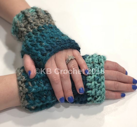 Crochet Simple Ribbed Fingerless Gloves