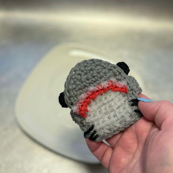 Crochet Shark Dish Scrubby