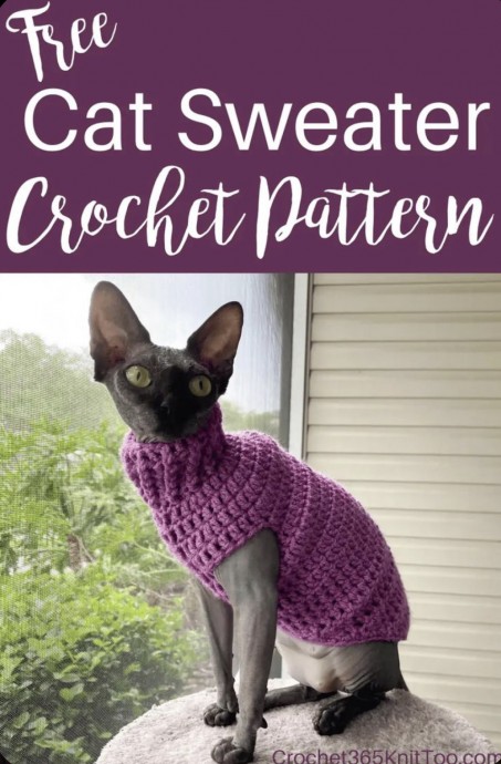Free Crochet Pattern: Simple Cat Sweater