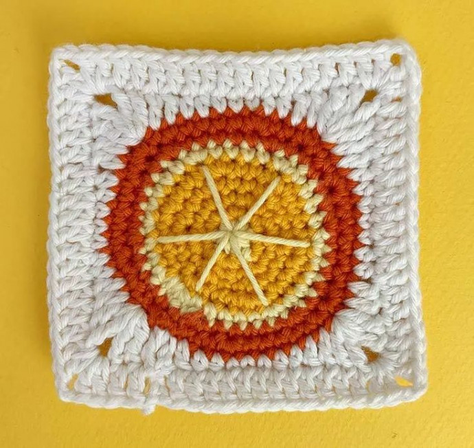 Crochet Orange Granny Square