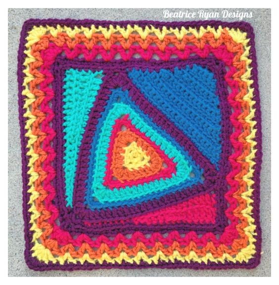 Crochet Eye of the Storm Square