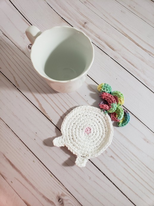 Crochet Unicorn Butt Coaster