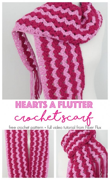 Crochet Hearts A Flutter Scarf