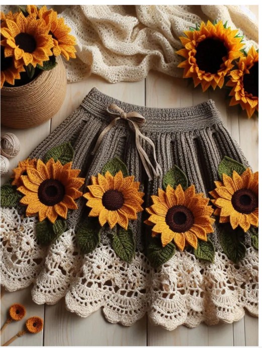 Crochet Sunflower Skirt