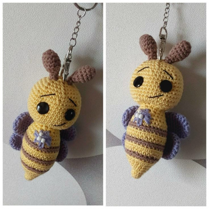 Crochet Bee Keychain