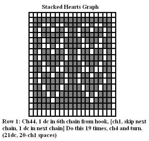 Create Stunning Crocheted Stacked Hearts in a Square Design for Beautiful Home Decor