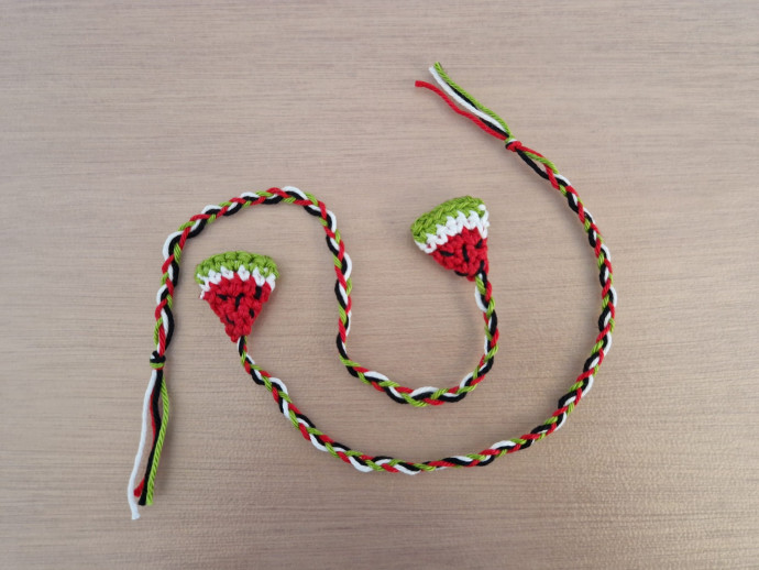 Crochet Watermelon Bookmark