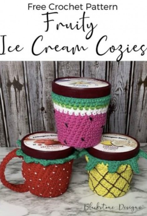 How to Make Fruity Ice Cream Cozies – Free Crochet Pattern