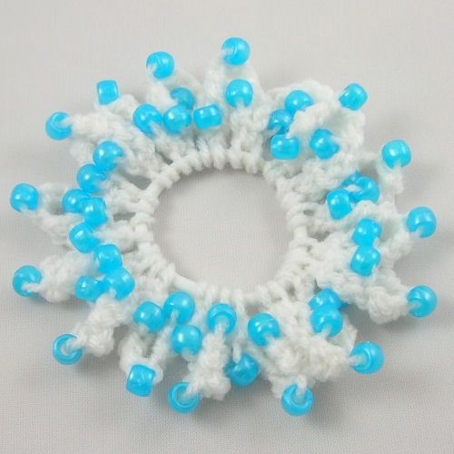 Crochet Beaded Bumps Scrunchie