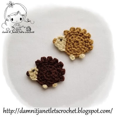 Crochet Hedgehog Applique