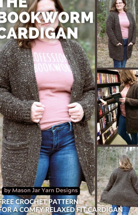 Free Crochet Pattern: The Bookworm Cardigan