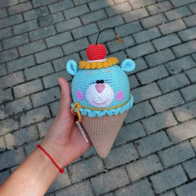 Crochet Ice Cream Bear Amigurumi