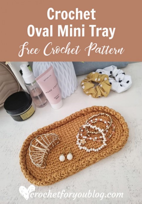 Crochet Modern Style Oval Mini Tray