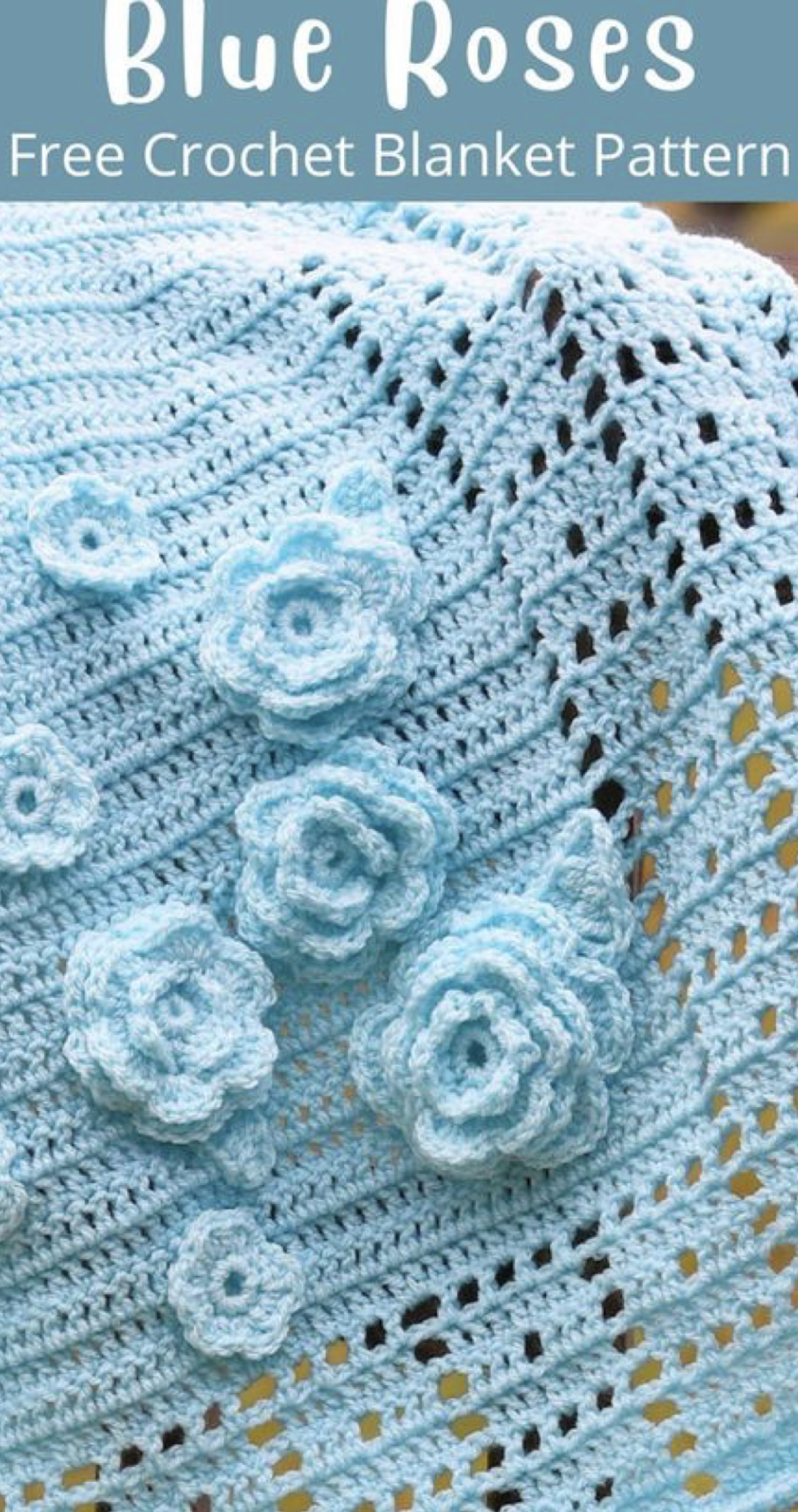 Crochet Blue Roses Baby Blanket FREE CROCHET PATTERN — Craftorator