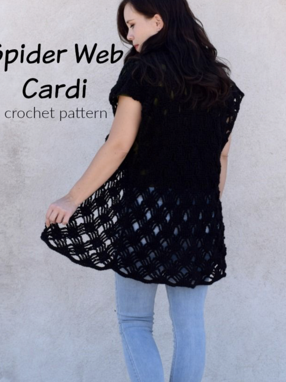 Spider Web Cardigan Crochet Pattern (FREE) FREE CROCHET PATTERN