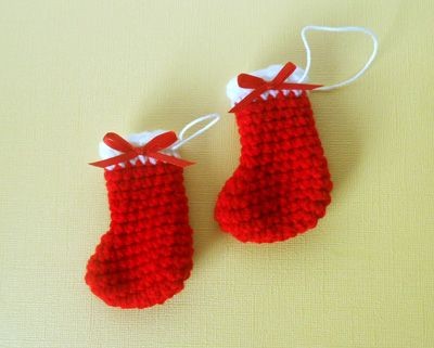 Crochet Christmas Stocking Ornaments