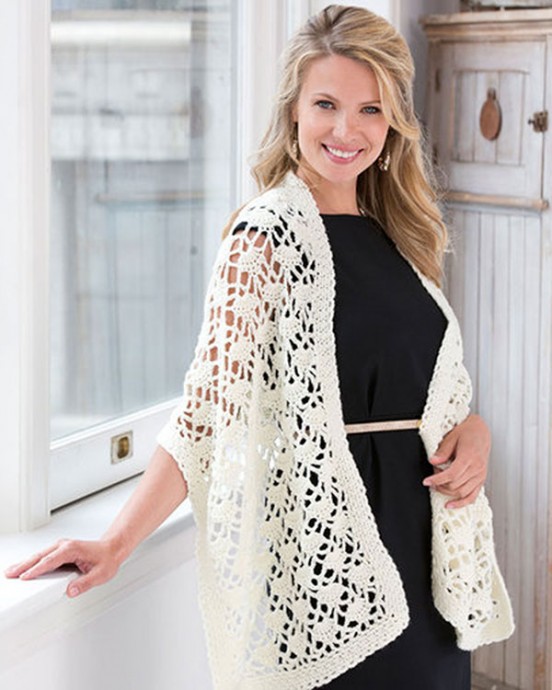 Crochet Lacy Wrap