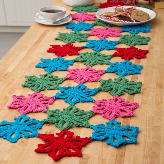 Crochet Snowflake Table Runner