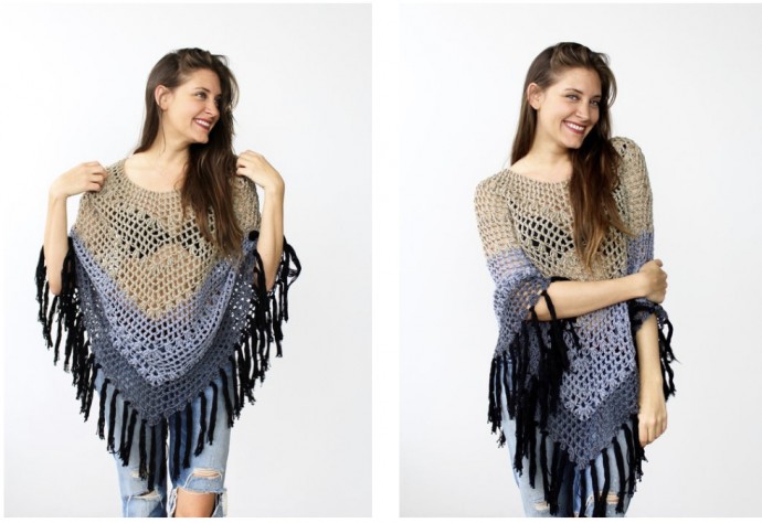 Free Crochet Pattern: Ombre Canyon Poncho