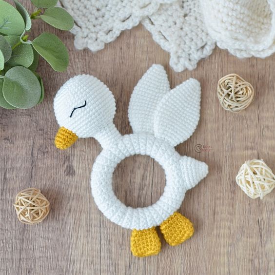 Crochet Duck Teething Ring