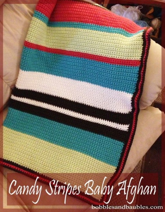 Crochet Candy Stripes Baby Afghan