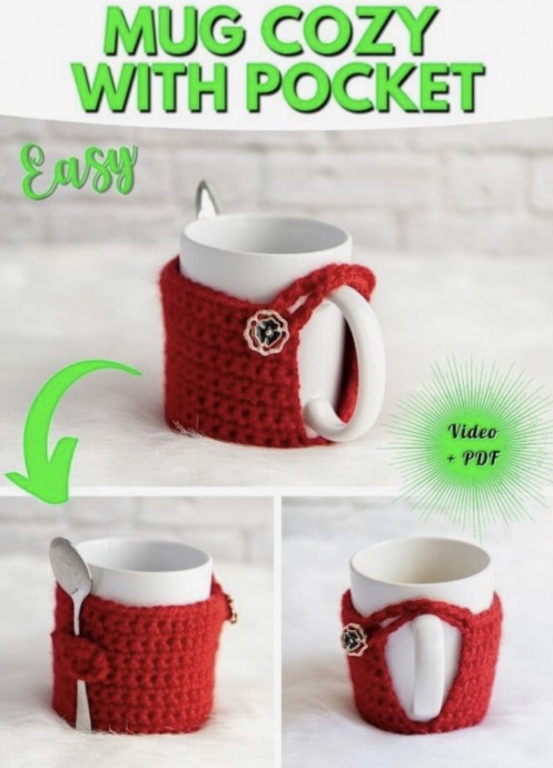 Mug Cozy with Spoon Holder