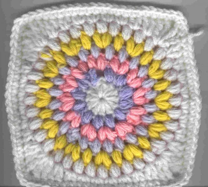 Crochet Burst of Spring Washcloth