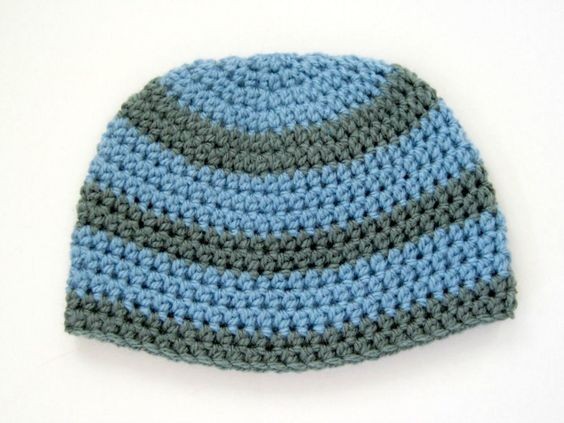 Crochet Striped Baby Boy Hat