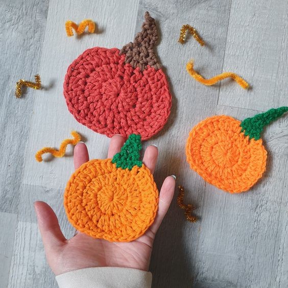 Crochet Pumpkin Coaster