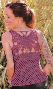 Crochet Butterfly Lace Motif Top