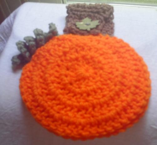 Crochet Pumpkin Towel Topper